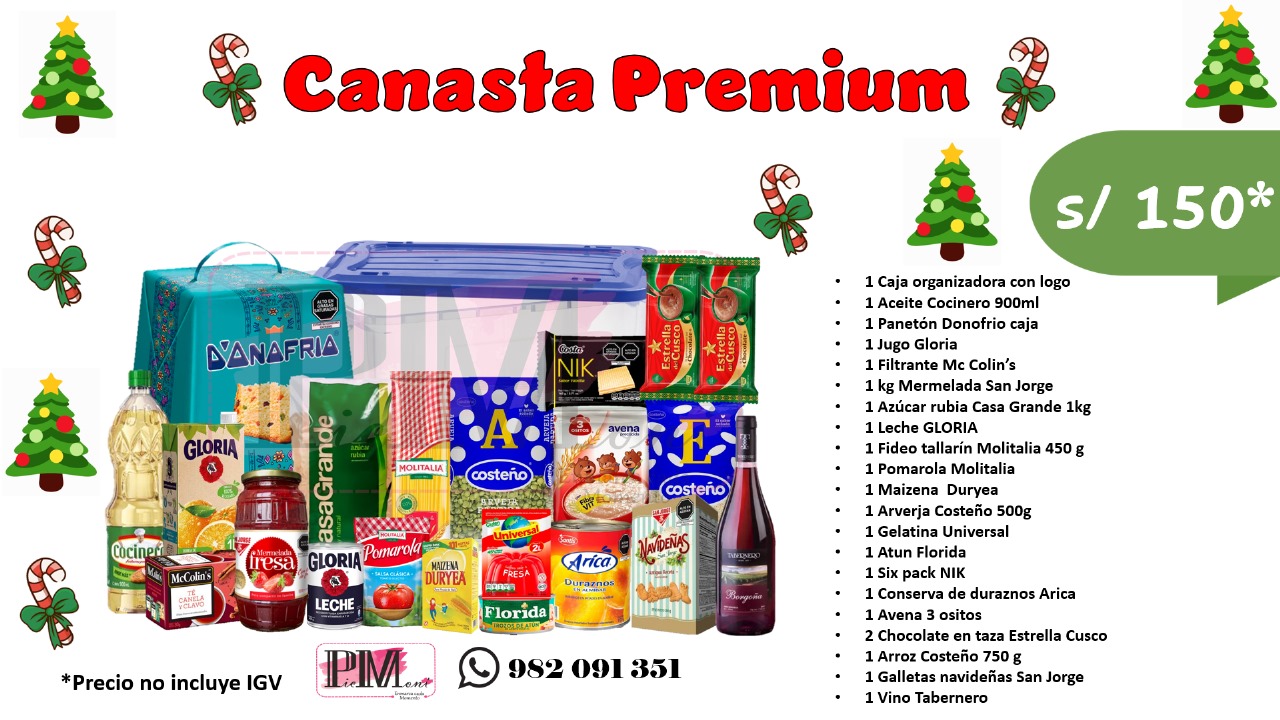 Canasta Navideña Premium PicMont S/ 150